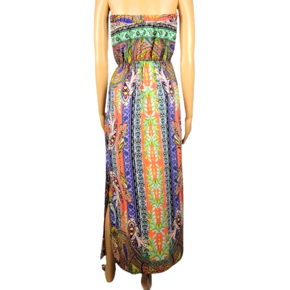 Tyche Strapless Maxi Dress Boho Print Medium - Picture 3 of 5